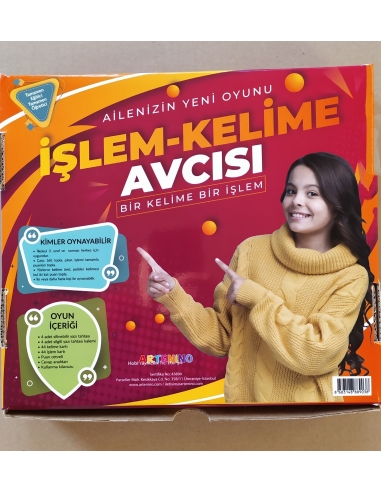 işlem kelime avcısı eğitici kutu oyunu