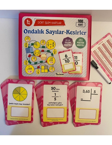 Dört işlem kartlar 9 yaş 4 lü set