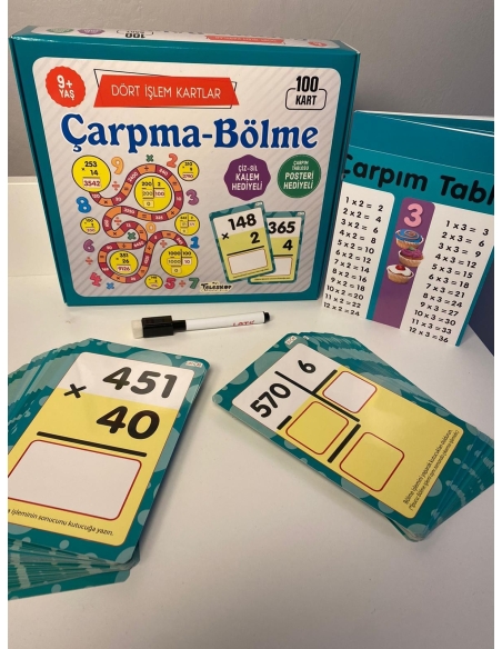 Dört işlem kartlar 9 yaş 4 lü set