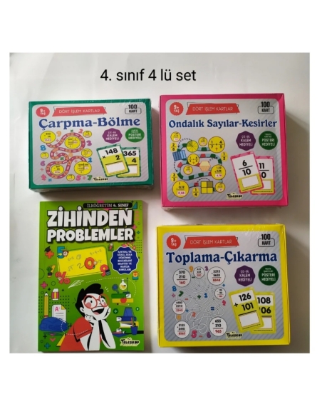 Dördüncü sınıf zihinden problemler toplama çıkarma çarpma bölme ondalık sayılar kesirler
