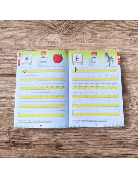 Anetil 10 lu set ve örnek harfli çalışma defteri 15 takım