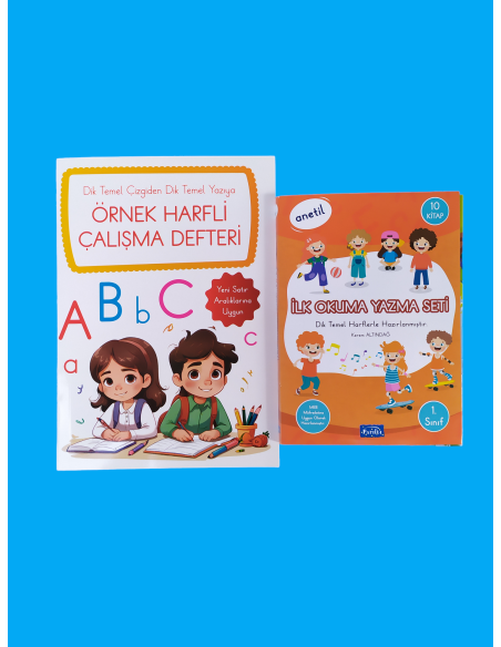 Anetil 10 lu set ve örnek harfli çalışma defteri 25 takım