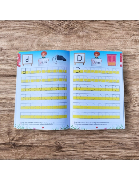 Anetil 10 lu set ve örnek harfli çalışma defteri 25 takım