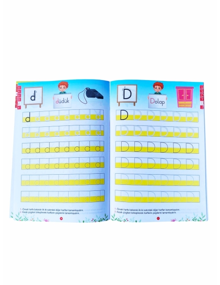 Anetil 10 lu set ve örnek harfli çalışma defteri 25 takım