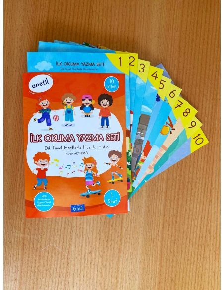 Anetil 10lu set ve kılavuz çizgili yazı defteri 15 takım