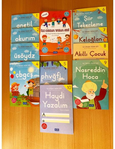 Anetil 10lu set ve kılavuz çizgili yazı defteri 25 takım