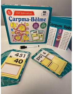Dört işlem kartlar çarpma-bölme +9 yaş 100 kart